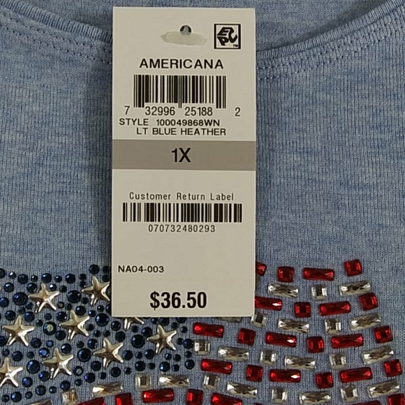 Karen Scott Jewled Flag tee - Picture 3 of 5